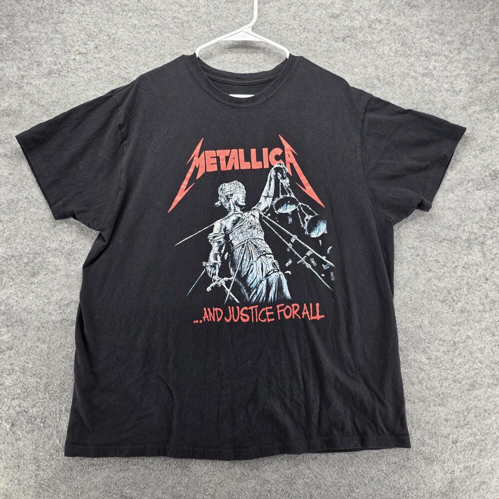 Metallica Shirt Mens 2XL Black Short Sleeve Crewneck And Justice For All Tee